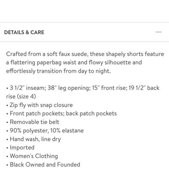 Good American snatched paper bag waist faux suede shorts - Picture 6 of 6